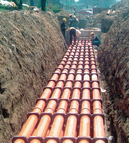 PVC電力管施工現(xiàn)場